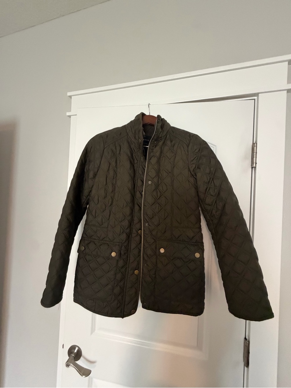 Lucky Brand Olive Quilted Shirt Jacket